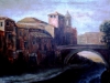 Isola Tiberina - olio su tela 50x60 - 1991