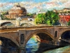 Castel Sant'Angelo e ponti - olio su tela 50x60 - 2010