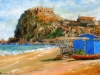 Chiosco sulla spiaggia a Scilla - olio su tela cm. 40x60 - 2015