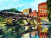 Il Tevere a Ponte SIsto -olio su tela 40x50  - 2024