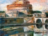 Tevere a Castel S.- Angelo - olio su tela 40x40 - 2021