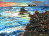 Tramonto sugli scogli a Scilla - olio su tela - 30x40