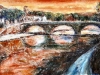 Tramonto a Ponte Cestio - olio su tela - 40x60