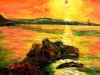 Tramonto sullo Stretto - olio su tela - 40x60