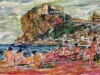 Bagnanti a Scilla - t.m. su cartoncino - 25x35