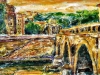 Meriggio a ponte Sisto - t.m. su cartoncino - 30x40