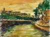 Meriggio sul Tevere - t.m. su cartoncino - 30x40