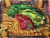 Natura morta con sedia e peperoni - t.m. su cartoncino - 30x40