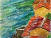 Tetti sul mare - t.m. su cartoncino - 40x30