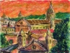 Tramonto romano - t.m. su cartoncino - 30x40